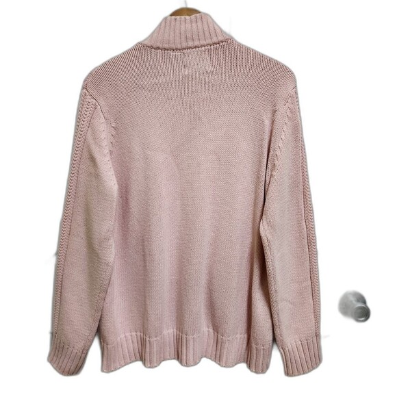 Storybook Knits Sweater Womens 2X Pink Cable Knit Cardigan Full Zip Rhinestones - Picture 2 of 14